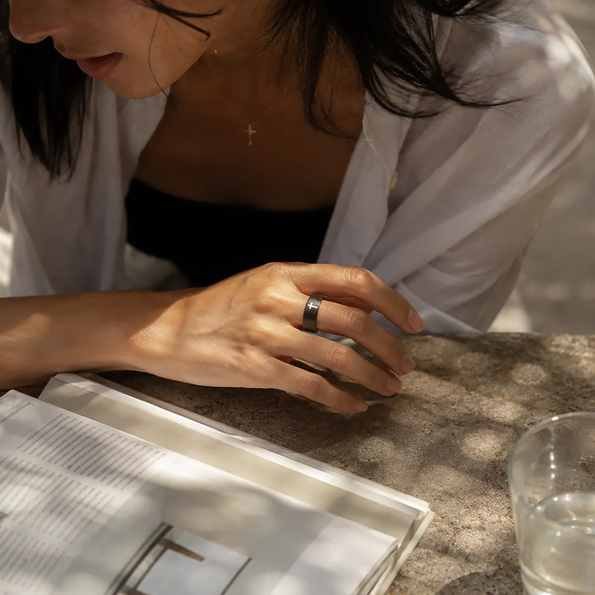 Elah Matte Black Smart Ring #matte-black