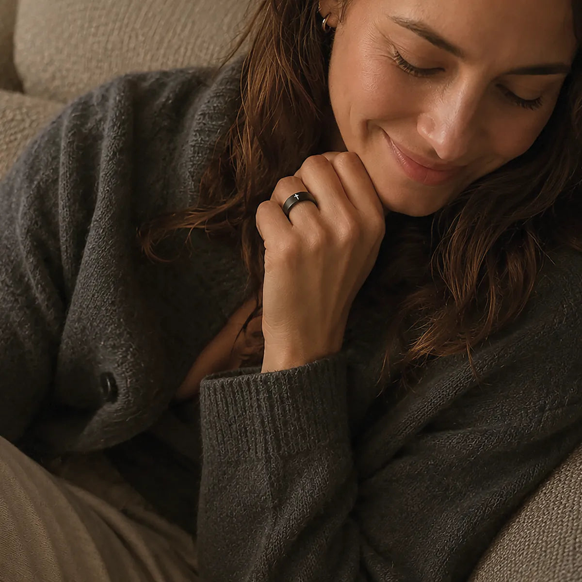 Elah Matte Black Smart Ring #matte-black