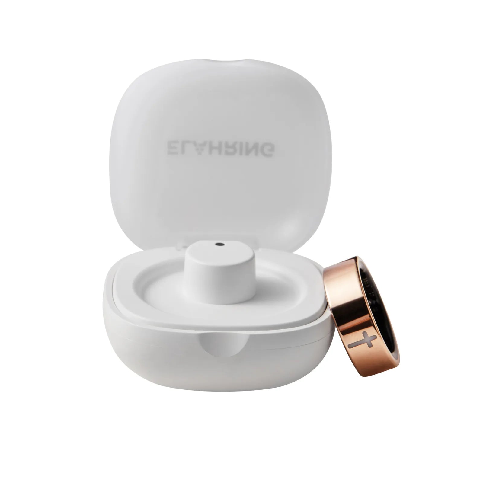 Elah Ring and charging case close-up