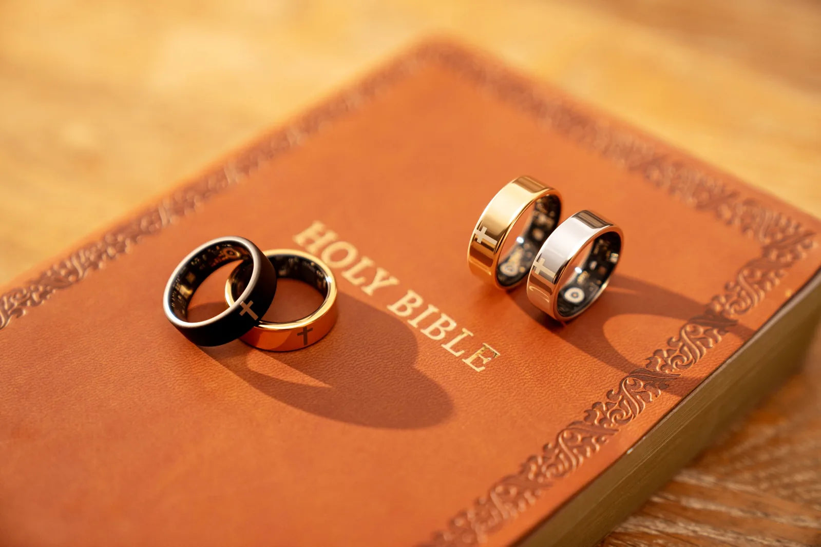 Elah Ring beside an open Bible
